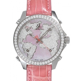 ショパール偽物 時計 銀座修理 、 ジェイコブ&コー クォーツステンレス ダイヤモンド ピンク タイプ 新品メンズ  コピー 時計