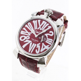 グラハム 時計 コピー 高品質 、 ガガミラノ スリム46mm スモールセコンド レッド メンズ 5084.4 コピー 時計