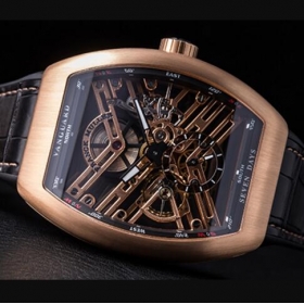 hublot 時計 コピー mac / フランク ミュラースーパーコピー V45S6SQT 5N ヴァンガード 7デイズ パワーリザーブ スケルトン