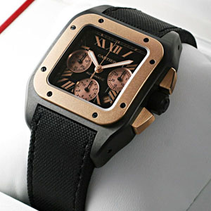 韓国 ロレックス | ブランド カルティエ サントス100 クロノLM カーボン コンビ W2020004 コピー 時計