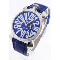 ガガミラノ スリム46mm スモールセコンド ブルー メンズ 5084.3 コピー 時計