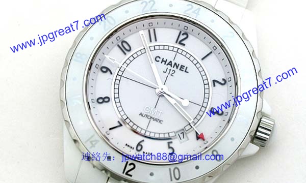 偽物CHANELシャネル時計 スーパーコピーJ12 ホワイトセラミック 42 GMT H212