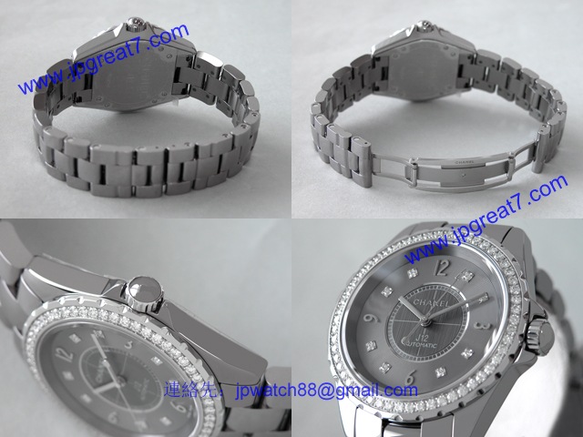 シャネル CHANEL時計 J12　クロマティック 38mm　8Pダイヤ　ベゼルダイヤ　チタンセラミック グレー H2566